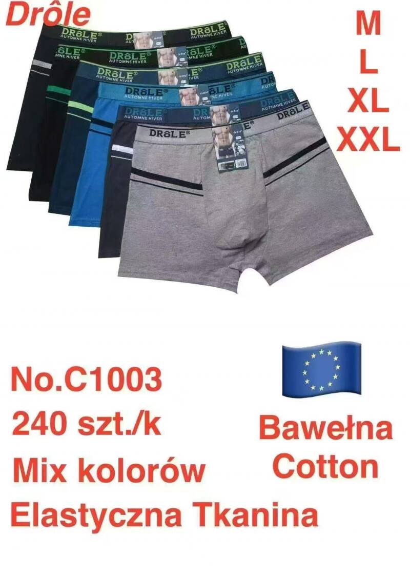 Bokserki męskie Roz M-2XL, Mix kolor Paczka 24 szt